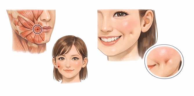 口角の“モダイオラス”とエクボの違い|笑顔の凹みの正体