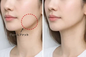 美容鍼で口元の緊張を整えフェイスラインを引き締める施術イメージ